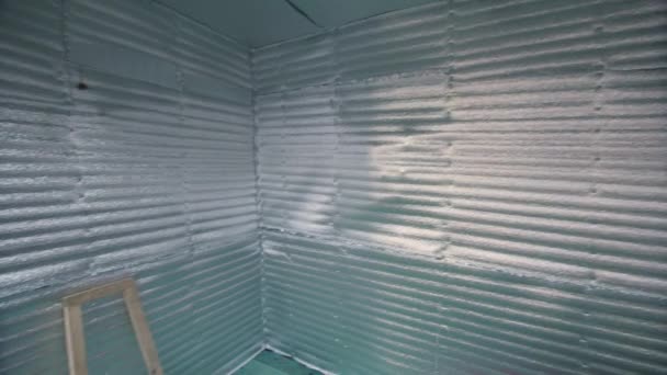 Combination Insulation Construction House Heat Insulating Layer Reflective Foamed Polyethylene — Vídeo de Stock