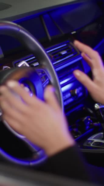 Lutsk Ukraine February 2023 Front Dashboard Gearbox Drivers Steering Wheel — Stockvideo