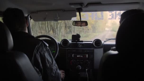 Lutsk Volyn Ukraine October 2019 Interior Land Rover Defender Suv — Stockvideo