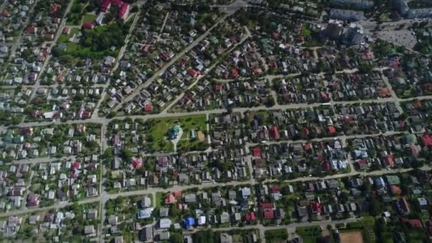 우크라이나 마을의 거리를 공중에서 것이다 우크라이나 주택이다 — 비디오