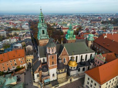 Krakow 'daki eski kasabanın manzarası