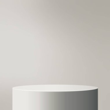 Beyaz Sahne, beyaz arka planda bir podyum sahnesi. Vektör illüstrasyonu