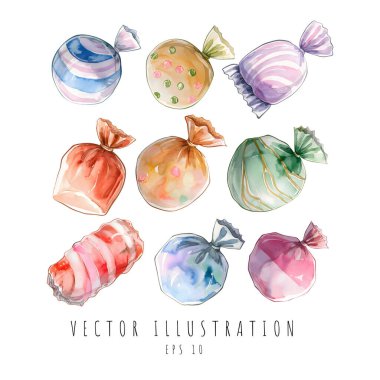 Şekerli suluboya elementi, Vektör illüstrasyonu