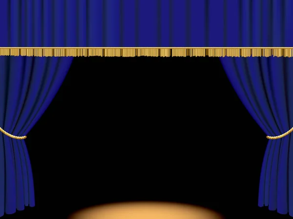 青いカーテンとステージの背景 ロイヤリティフリーストックベクター