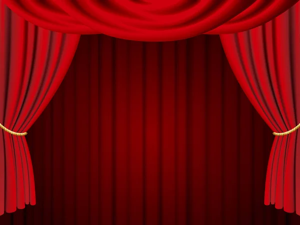 赤いカーテンとステージの背景 ロイヤリティフリーストックベクター