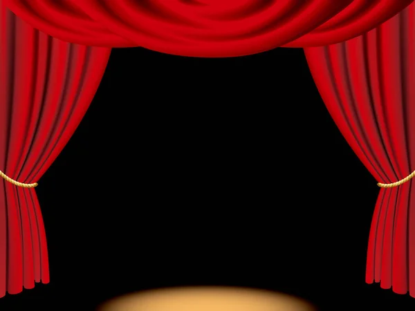 赤いカーテンとステージの背景 ロイヤリティフリーストックベクター