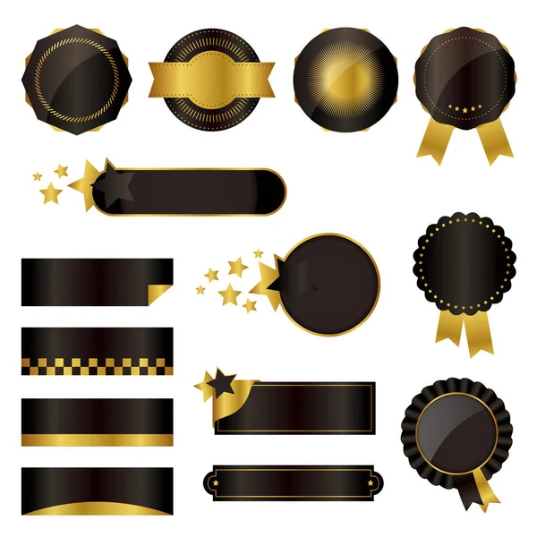 黒と金の装飾のセット ストックイラスト
