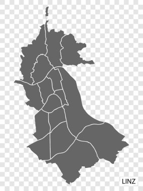 Linz Yüksek Kalite Haritası, Avusturya 'da bir şehirdir. Web siteniz için Linz haritası, uygulama, UI. EPS10.