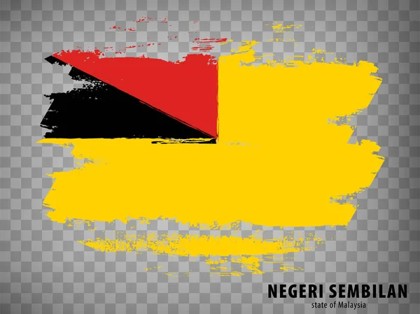 Bendera Negeri Sembilan Dari Sapuan Kuas Flag State Negeri Sembilan - Stok Vektor