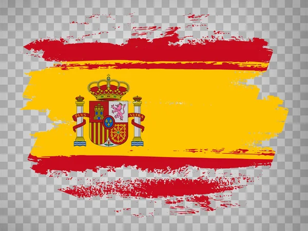 Vlag Van Spanje Borstel Beroerte Achtergrond Vlag Van Spanje Transparante — Stockvector