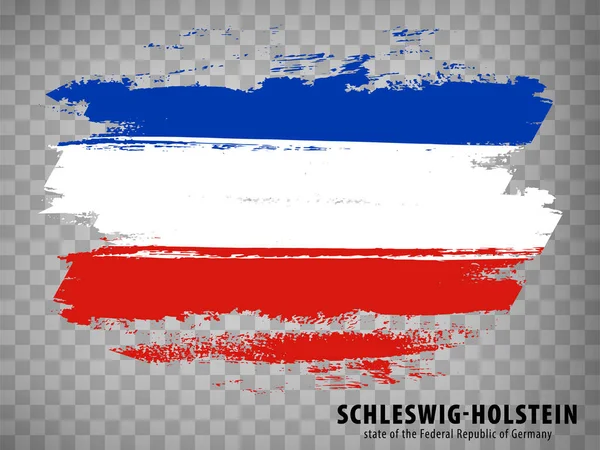 Bandiera Dello Schleswig Holstein Pennellate Repubblica Federale Germania Bandiera Free — Vettoriale Stock