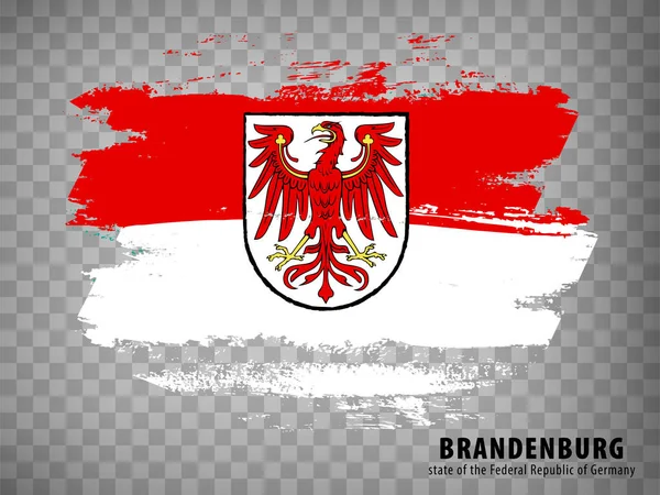 Braniborská Vlajka Tahů Štětcem Spolková Republika Německo Stát Vlajky Braniborska — Stockový vektor