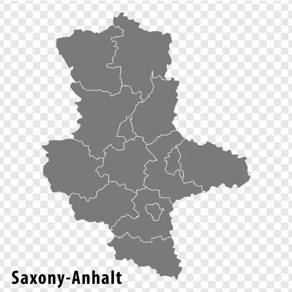 stock vector Map State of Saxony-Anhalt on transparent background. Saxony-Anhalt map with  districts  in gray for your web site design, logo, app, UI. Land of Germany. EPS10.