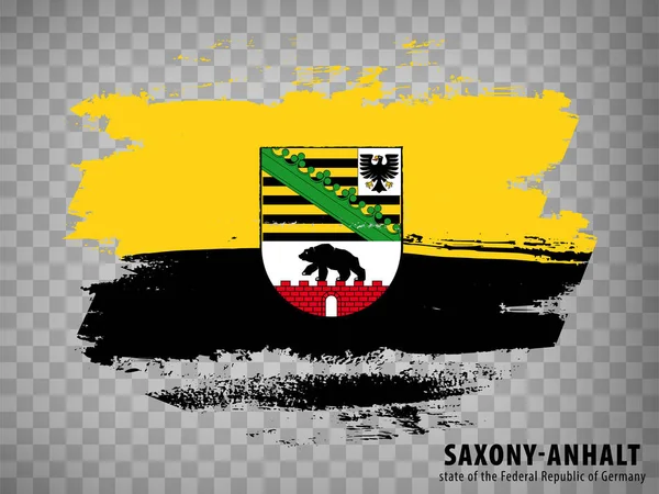 Bandeira Saxony Anhalt Pinceladas República Federal Alemanha Bandeira Free State —  Vetores de Stock