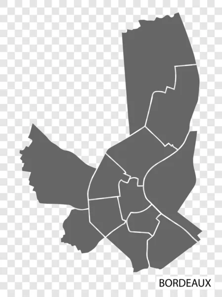 波尔多的高质量地图是一座法国的城市 与各地区接壤 地图波尔多的新阿基坦你的网站设计 应用程序 用户界面 Eps10 — 图库矢量图片