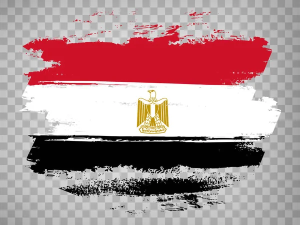 Bandiera Egitto Pennello Ictus Sfondo Bandiera Dell Egitto Backrgound Trasparente — Vettoriale Stock