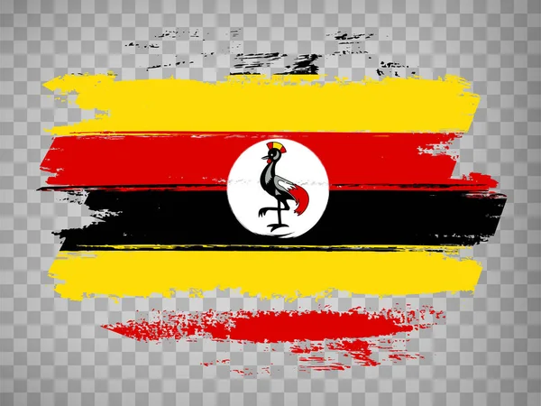 Bandeira Uganda Pincel Fundo Acidente Vascular Cerebral Bandeira Uganda Backrgound —  Vetores de Stock