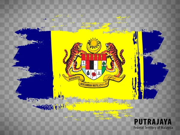 Bendera Putrajaya Dari Sapuan Kuas Bendera Wilayah Federal Putrajaya Malaysia - Stok Vektor