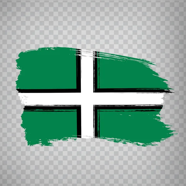 Прапор Девон Мазків Пензля Прапор Devon Прозорому Тлі Дизайну Вашого — стоковий вектор