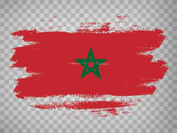 Flaga Maroka Tło Pociągnięcia Pędzla Flaga Maroka Przezroczystym Backkrgound Projektowania — Wektor stockowy