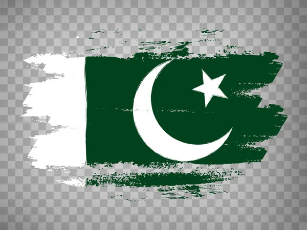 Флаг Пакистана Мазок Кисти Фона Флаг Пакистана Прозрачном Фоне Вашего — стоковый вектор