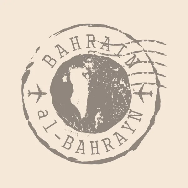 Sello Postal Bahréin Mapa Sello Goma Silueta Diseño Retro Travel — Vector de stock