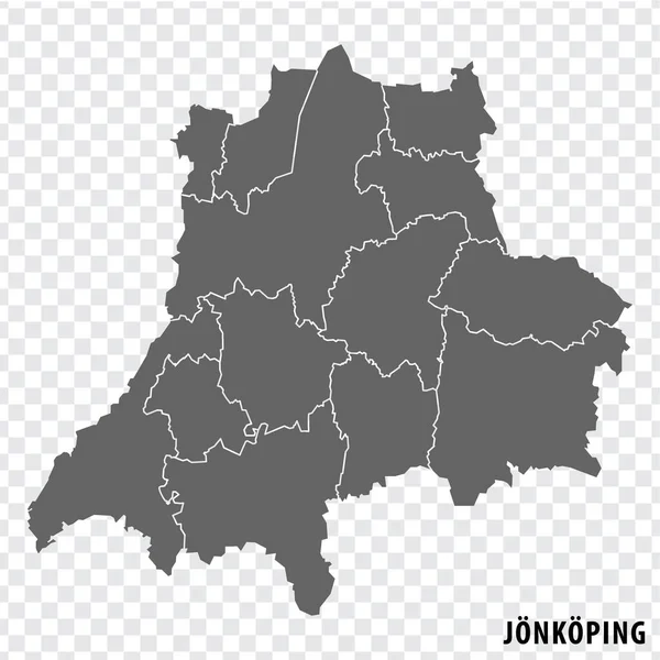 Sveç Jonkoping Ilçesinin Boş Haritası Nternet Sitenizin Tasarımı Logosu Uygulaması — Stok Vektör