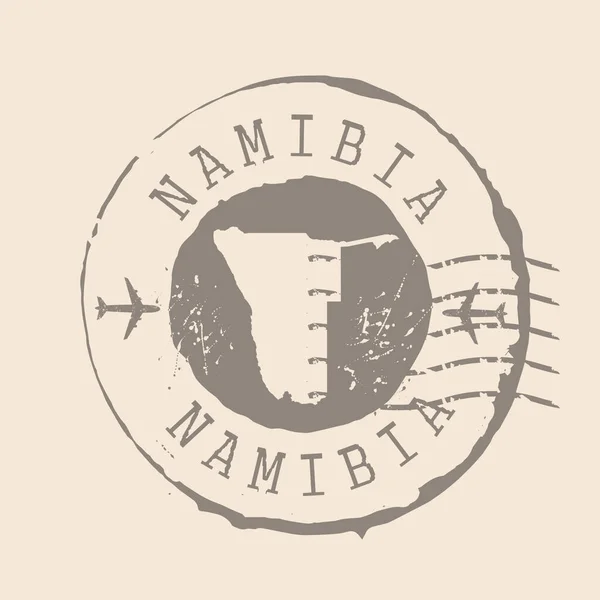 Známka Pošta Namibie Mapa Silueta Gumové Těsnění Navrhnout Retro Travel — Stockový vektor
