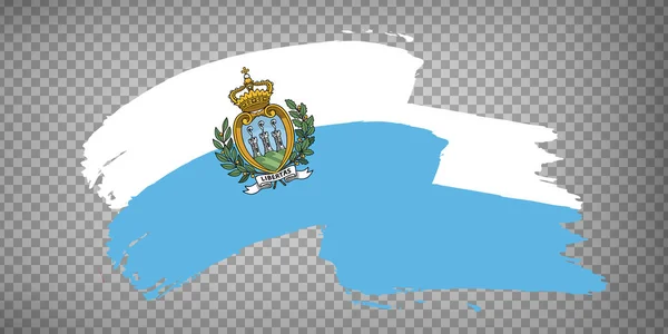 Флаг Сан Марино Мазков Кистью Ждем Fly Republic San Marino — стоковый вектор