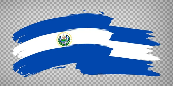 エルサルバドルの旗 ブラシストロークの背景 あなたのウェブサイトのデザイン アプリのための透明な背景にエルサルバドルの旗共和国を振ってください 中央アメリカ Eps10 — ストックベクタ