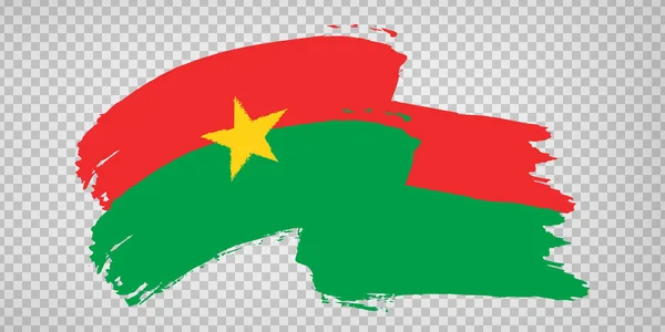 Vlajka Burkina Faso Tahů Štětcem Waving Flag Burkina Faso Průhledném — Stockový vektor