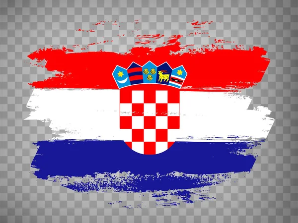 Vlag Van Kroatië Borstel Beroerte Achtergrond Vlag Kroatië Transparante Achtergrond — Stockvector