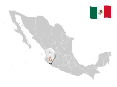 Location State of Colima on map. 3d location sign  Colima. Quality map with  provinces of  Mexico for your design. Vector illustration. EPS10.