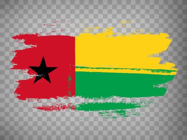 Flag of  Guinea-Bissau brush stroke background.  Flag Republic of  Guinea-Bissau on transparent background for your design, app, UI.  Stock vector. EPS10.