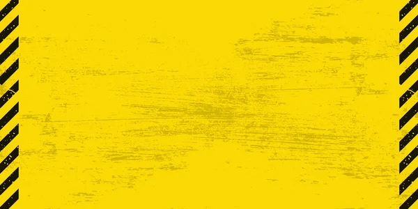 Zwart Gestreepte Rechthoek Gele Achtergrond Blanco Waarschuwingsbord Waarschuwing Achtergrond Sjabloon — Stockvector