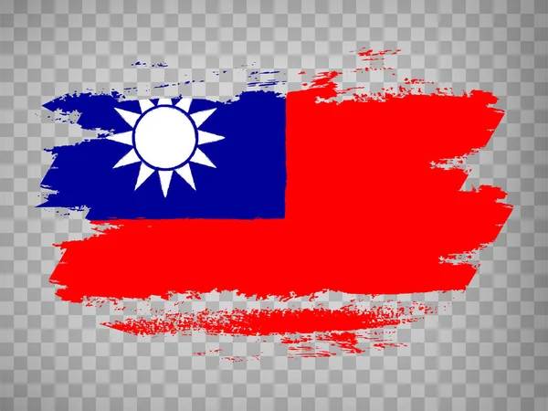 Bandeira Taiwan Fundo Pincel Acidente Vascular Cerebral Bandeira República China — Vetor de Stock