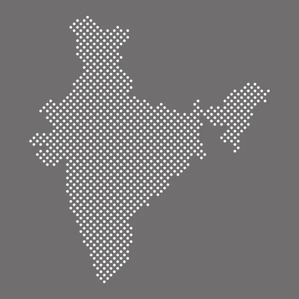 Inde Carte Point Sur Fond Gris Carte Pointillés République Inde — Image vectorielle