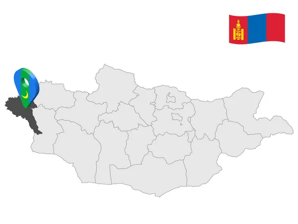 Localização Província Bayan Olgii Mapa Mongólia Khovd Sinal Localização Província — Vetor de Stock