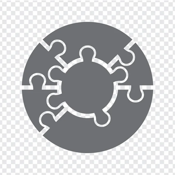 Cercle Icône Simple Puzzle Gris Sur Fond Transparent Cercle Icône — Image vectorielle