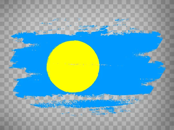 Vlajka Palau Tahu Štětcem Pozadí Vlajková Republika Palau Průhledném Pozadí — Stockový vektor