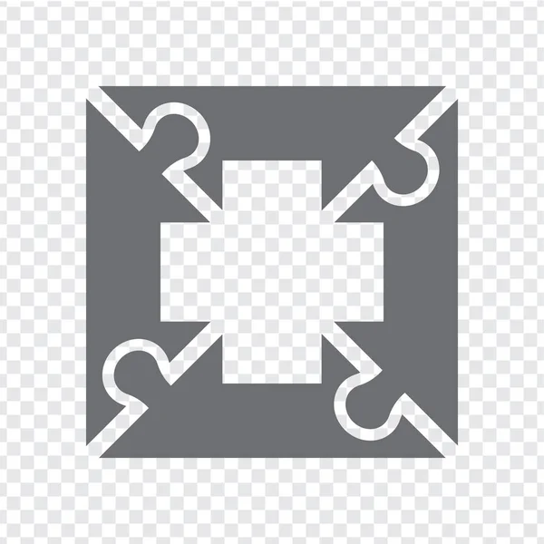 Puzzle Carré Icône Simple Gris Puzzle Icône Simple Des Quatre — Image vectorielle