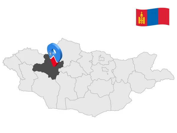 モンゴル地図上のZavkhan州の場所 Zavkhan州の位置記号 ウェブサイトのデザイン アプリ Uiのためのモンゴルの州との品質マップ 株式ベクトル Eps10 — ストックベクタ