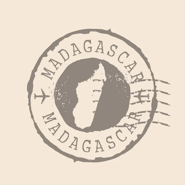 Sello Postal Madagascar Mapa Sello Goma Silueta Diseño Retro Travel — Archivo Imágenes Vectoriales