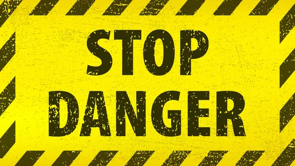Distressed Danger Sign Grunge Texture Cyber Crime Computer Virus Symbol — Stockvektor