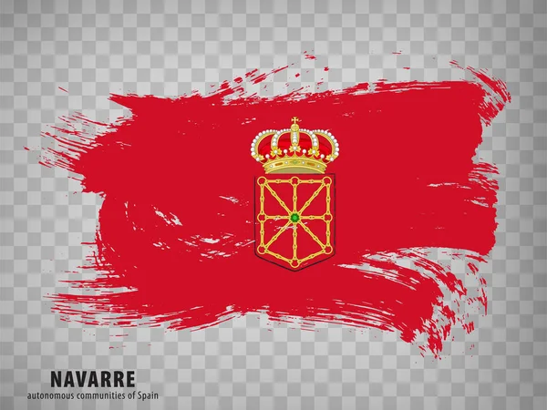 Bandeira Pinceladas Navarra Bandeira Comunidade Autônoma Navarra Espanha Fundo Transparente — Vetor de Stock