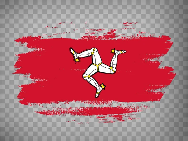 Bandiera Dell Isola Man Pennello Ictus Sfondo Bandiera Isle Man — Vettoriale Stock