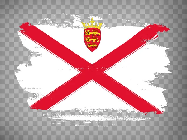 Flagga Jersey Pensel Stroke Bakgrund Flagga Bailiwick Jersey Transparent Bakgrund — Stock vektor