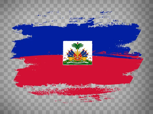 Drapeau Haïti Coup Pinceau Fond Drapeau Haïti Sur Fond Transparent — Image vectorielle