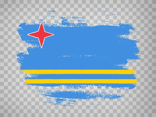 Flagge Von Aruba Pinselstrich Hintergrund Flagge Aruba Auf Transparentem Hintergrund — Stockvektor