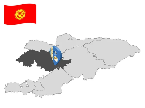 Местонахождение Джалал Абадской Области Карте Кыргызстан Третий Знак Местоположения Джалал — стоковый вектор